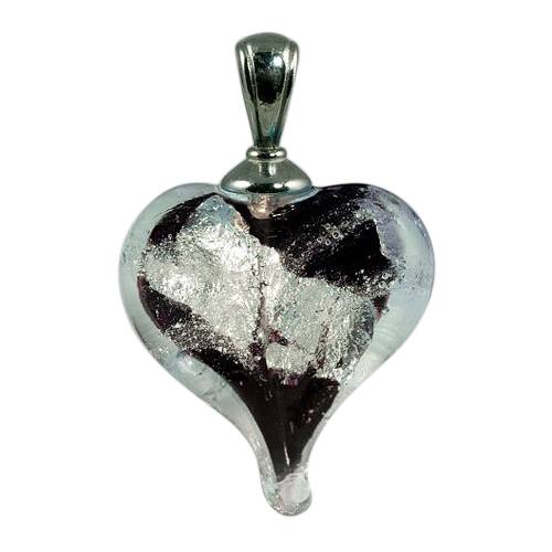 Ebony & Silver Cremation Ash Pendant