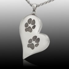 Elegant Heart Paw Print Cremation Keepsakes