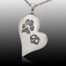 Elegant Heart Pet Prints Cremation Keepsakes 