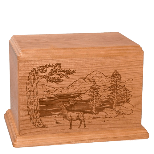 Elk Companion Cherry Wood Urn