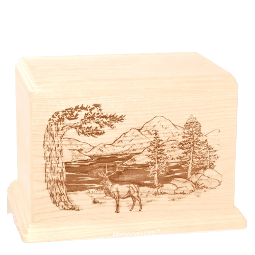 Elk Companion Maple Wood Urn