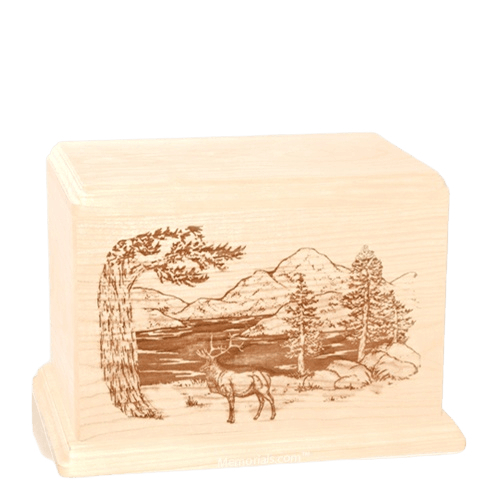 Elk Individual Maple Wood Urn