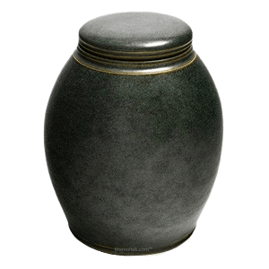 Emerald Glow Ceramic Urn