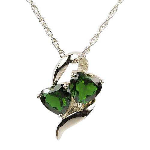 Emerald Hearts Cremation Jewelry III