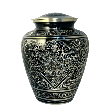 Etched Heart Cremation Urn