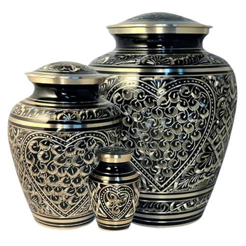 Etched Heart Cremation Urns