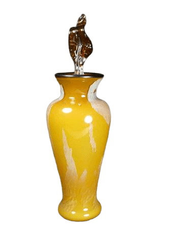 Eternal Flame Yellow Glass Urn 