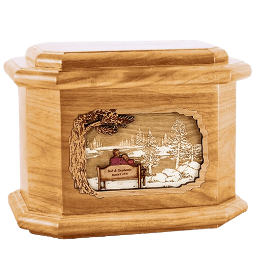 Soulmates Oak Octagon Cremation Urn