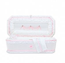 Exquisite Pink Premie Child Casket