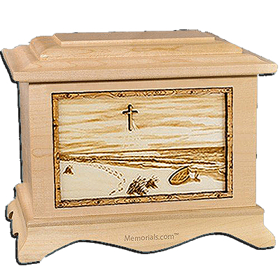 Footprints Maple Cremation Urn for Two