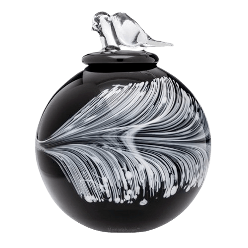 Feather Glass Cremation Urn
