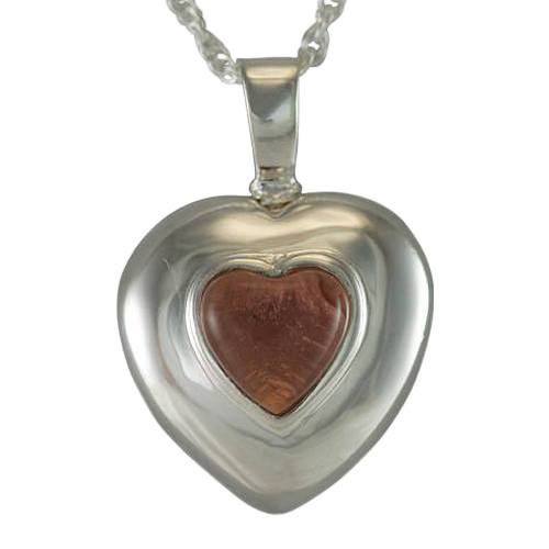 February Cremation Heart Pendant