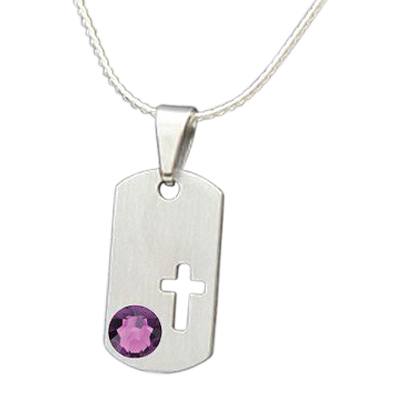 February Cross Cremation Pendant