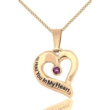 February Gold Heart Keepsake