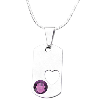 February Heart Cremation Pendant