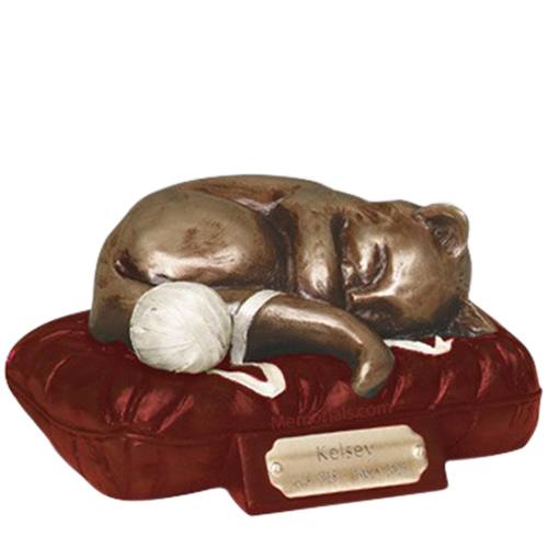 Feline Dreams Red Cremation Urn