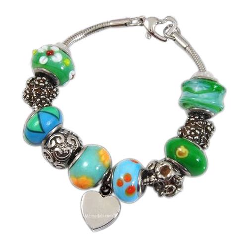 Floral Heart Cremation Bracelet