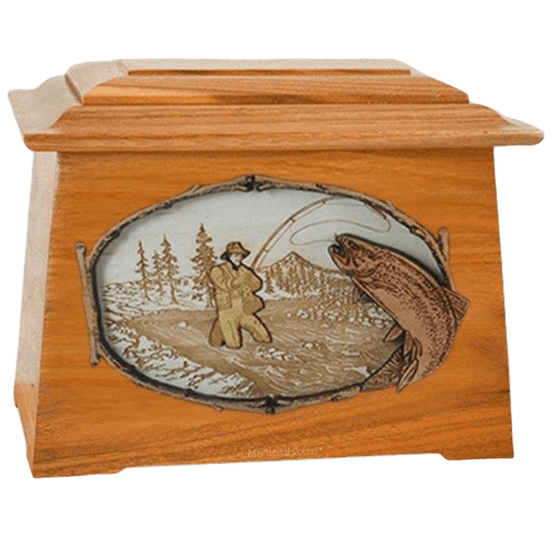 Fly Fishing Mahogany Aristocrat Cremation Urn