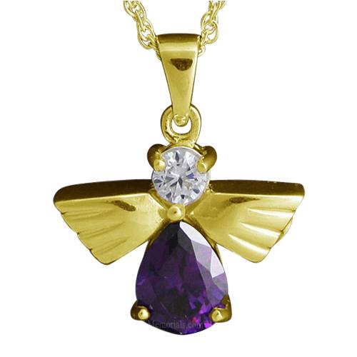 Flying Angel Amethyst Cremation Pendant II