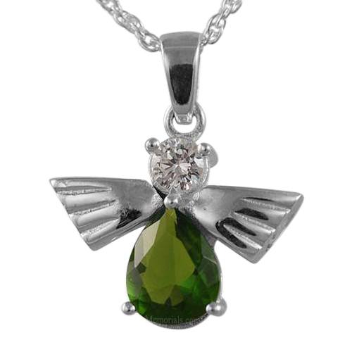 Flying Angel Emerald Cremation Pendant III