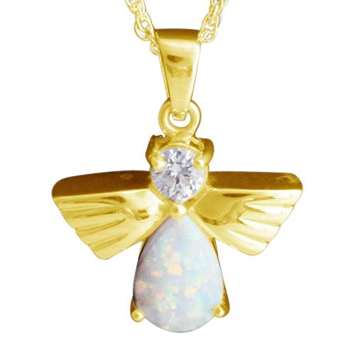 Flying Angel Opal Cremation Pendant IV