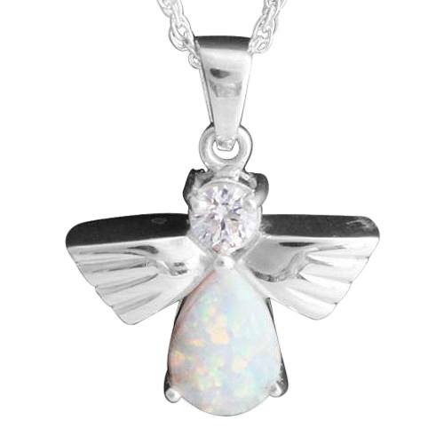 Flying Angel Opal Cremation Pendant