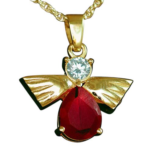 Flying Angel Ruby Cremation Pendant II