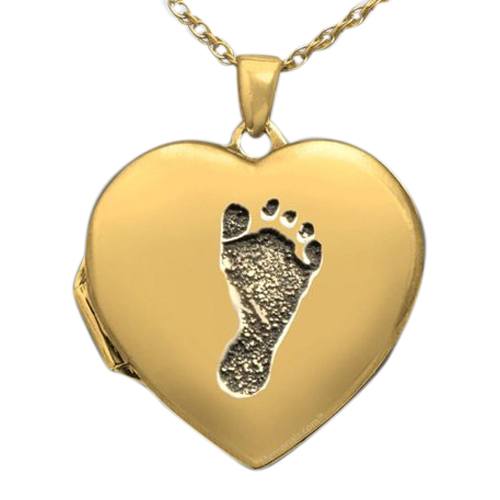 Footprint Locket 14k Gold Keepsake