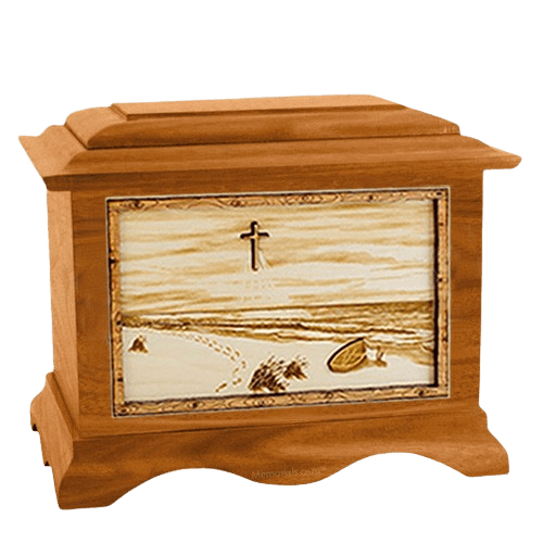 Footprints Mahogany Cremation Urn