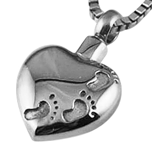 Footprints On My Heart Cremation Jewelry