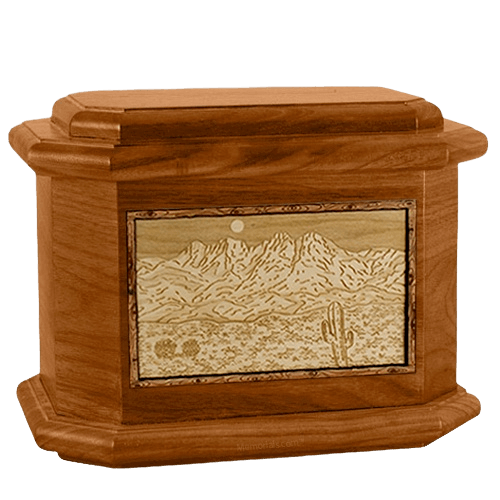 Four Peaks Mahogany Octagon Cremation Urn