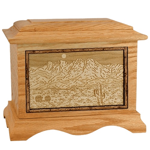 Four Peaks Oak Cremation Urn