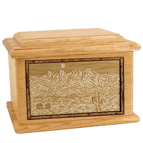 Four Peaks Oak Memory Chest Cremation Urn