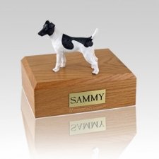 Fox Terrier Smooth Black & White Medium Dog Urn