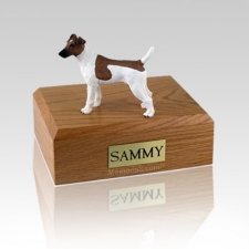 Fox Terrier Smooth Brown & White Medium Dog Urn
