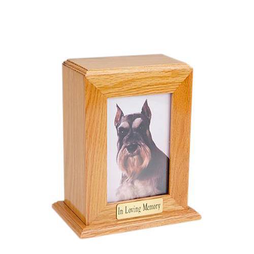 Framed Oak Vertical Photo Medium Pet Urn