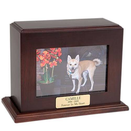 Framed Walnut Horizontal Photo Large Pet Urn