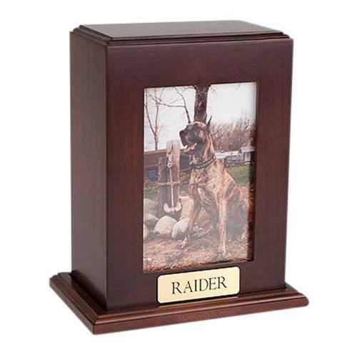 Framed Walnut Vertical Photo Large Pet Urn