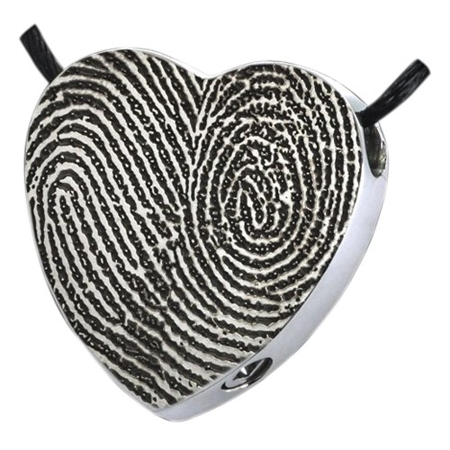 Full Heart Stainless Cremation Print Keepsake