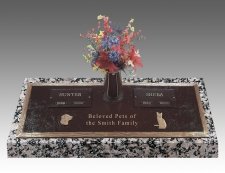 Pet Cremation Headstone with a Vase