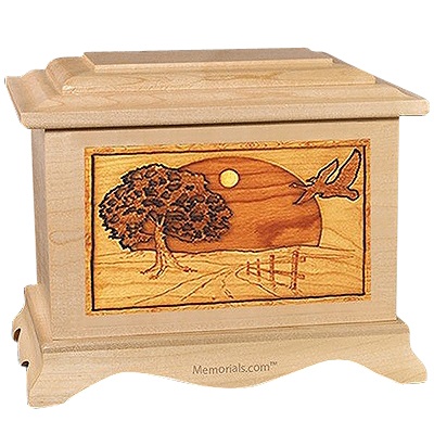 Geese Maple Cremation Urn for Two