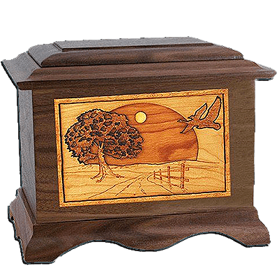 Geese Walnut Cremation Urn For Two