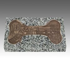 Dog Bone Bronze Grave Marker