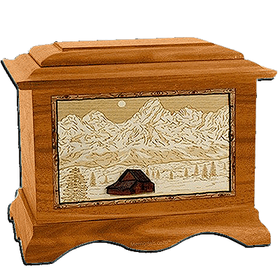 Grand Tetons Mahogany Cremation Urn For Two