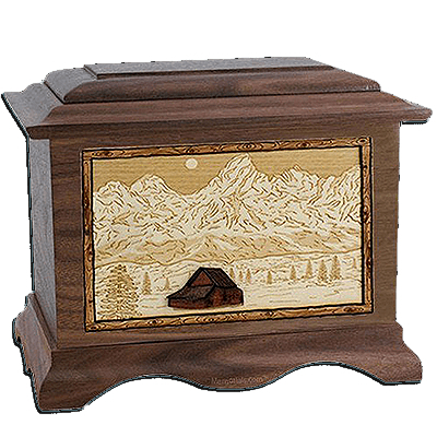 Grand Tetons Walnut Cremation Urn For Two