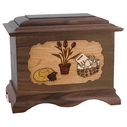 Gardening Walnut Cremation Urn