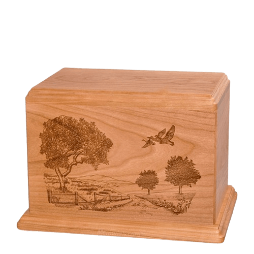 Geese Individual Cherry Wood Urn