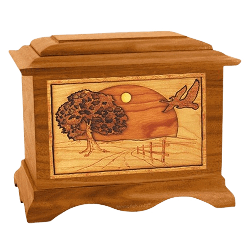 Geese Mahogany Cremation Urn