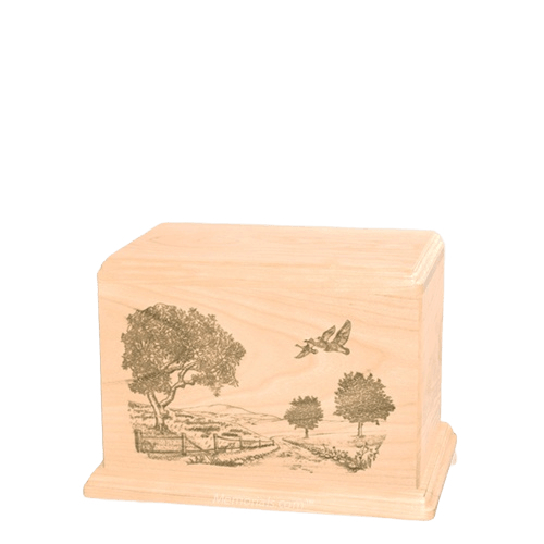 Geese Small Maple Wood Urn
