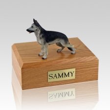 German Shepherd Black & Silver Dog Urns 